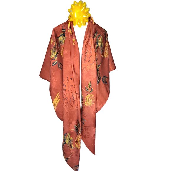 NWT Double Sided Silk Scarf 52"x52" Large Square Shawl Wrap XiangYunShal 2285 - Picture 11 of 15